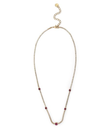 Collana Tennis Camilla Oro Bianco e Fucsia