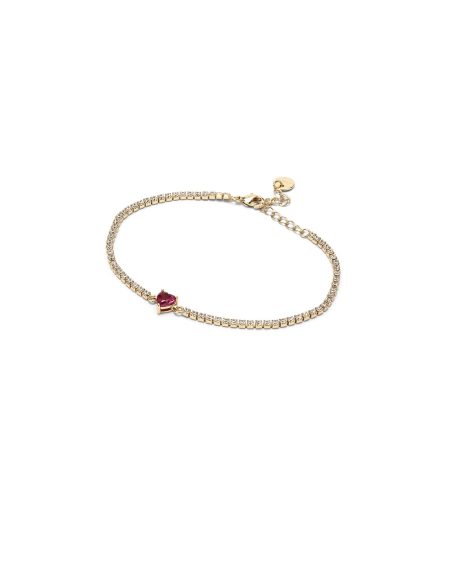Bracciale Tennis Clara Oro Bianco E Fucsia