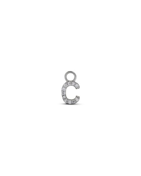 Charm "Lettera C" Argento Con Zirconi