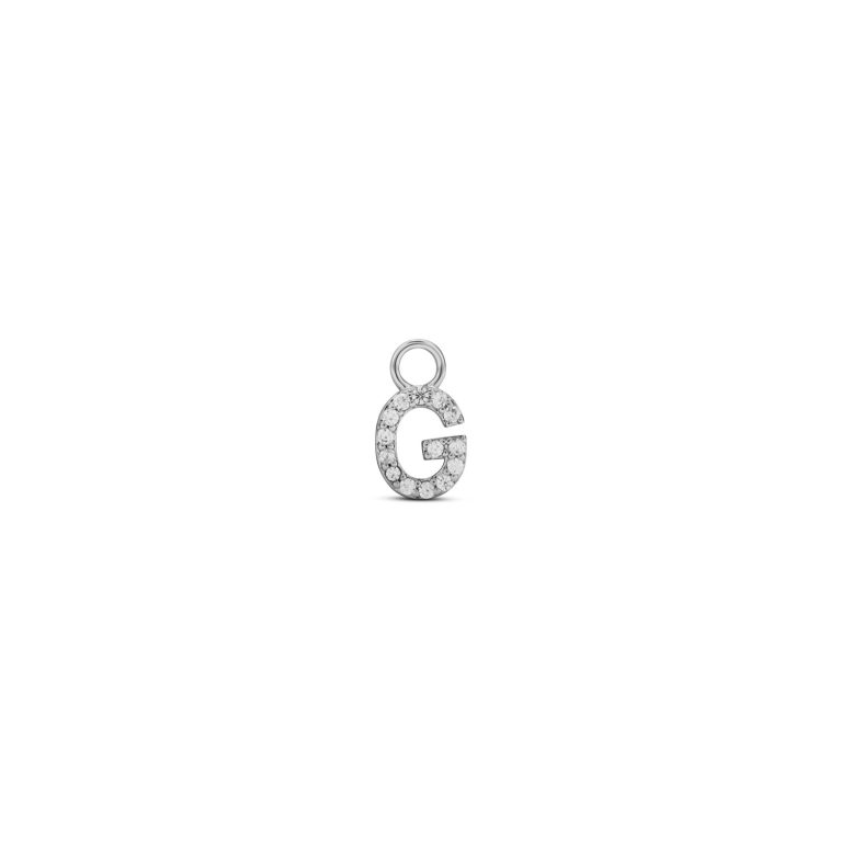Charm "Lettera G" Argento Con Zirconi