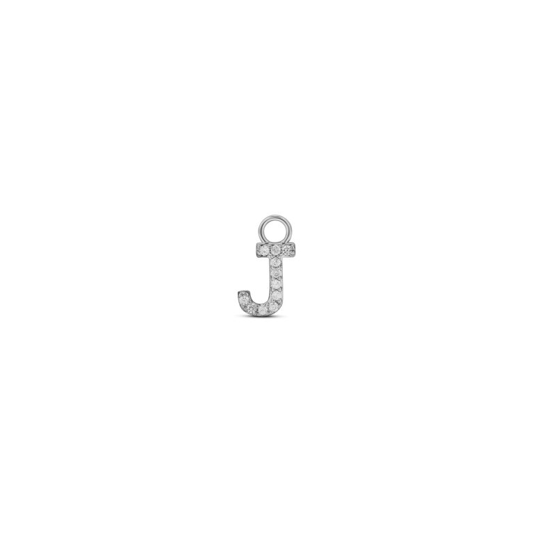 Charm "Lettera J" Argento Con Zirconi
