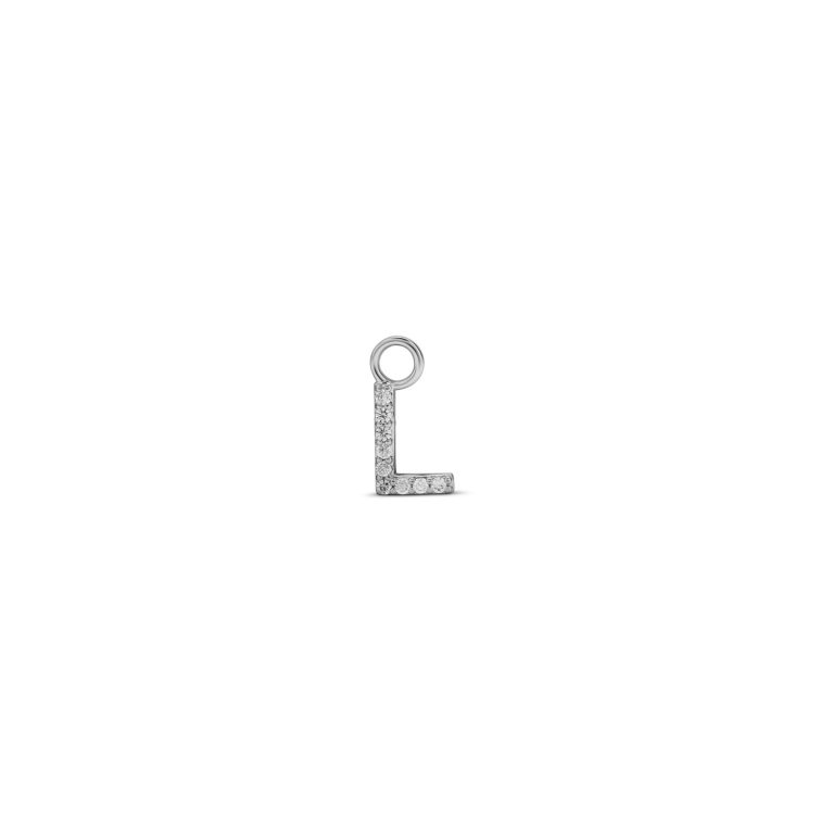 Charm "Lettera L" Argento Con Zirconi