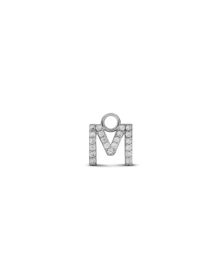 Charm "Lettera M" Argento Con Zirconi
