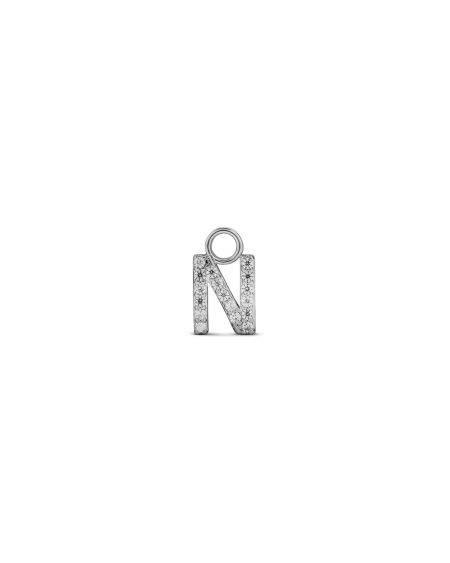 Charm "Lettera N" Argento Con Zirconi