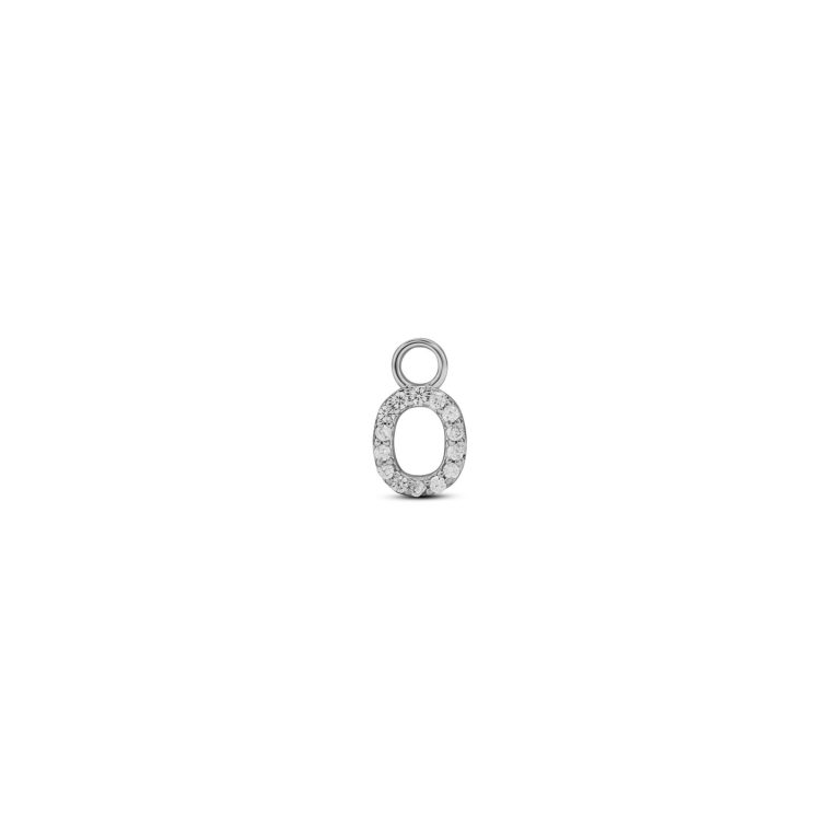 Charm "Lettera O" Argento Con Zirconi
