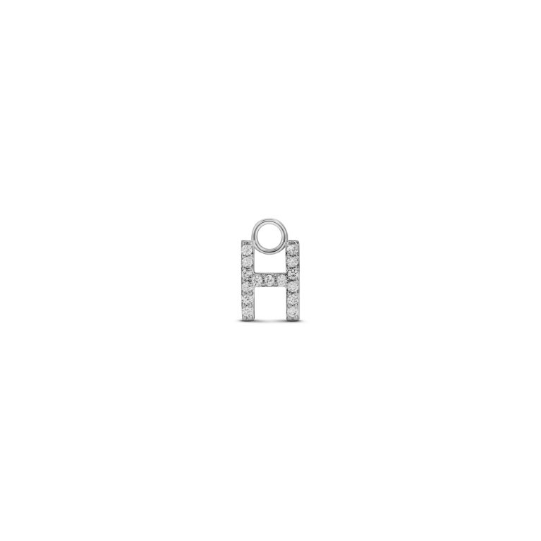 Charm "Lettera H" Argento Con Zirconi