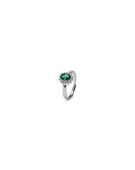 Anello Kate argento verde 16